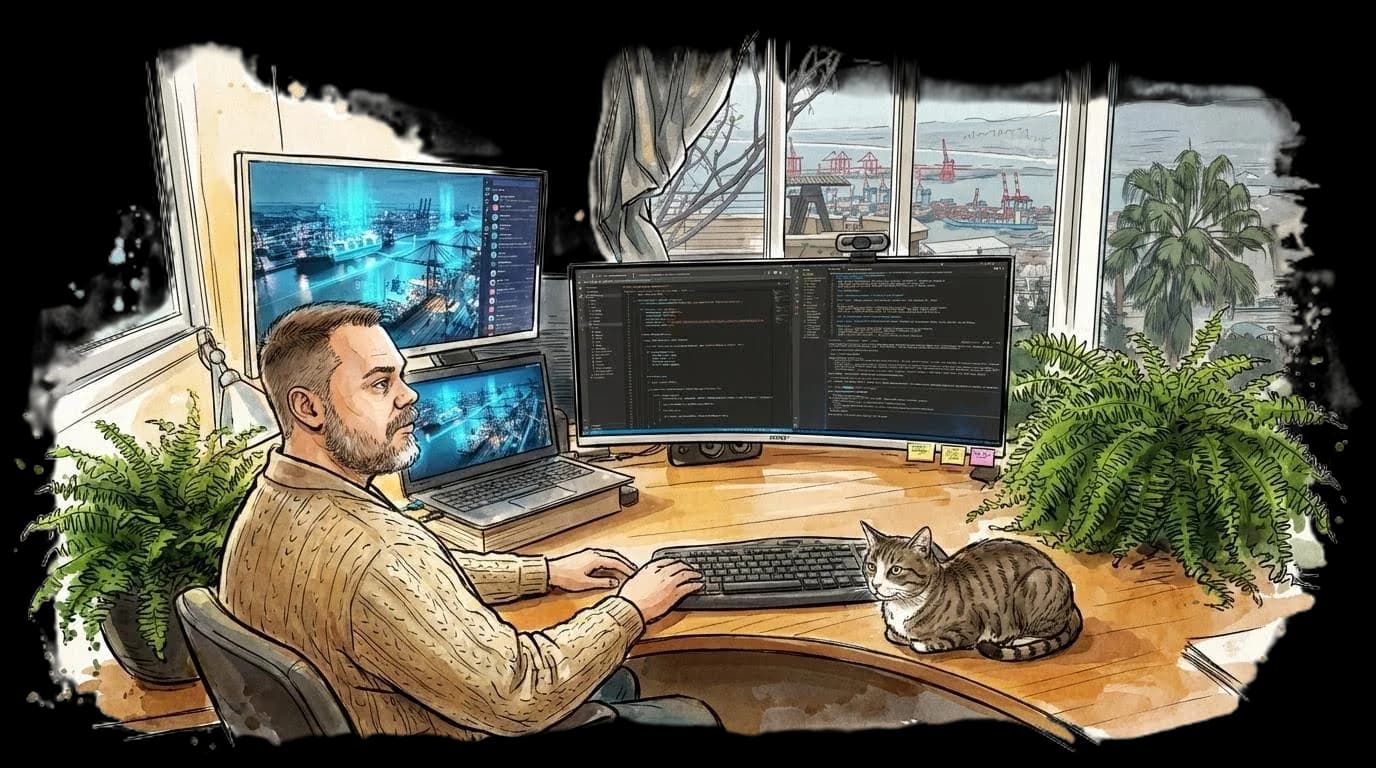 Guy Dvorkin at his workstation